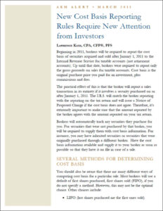 New Cost Basis Reporting Rules Require New Attention from Investors